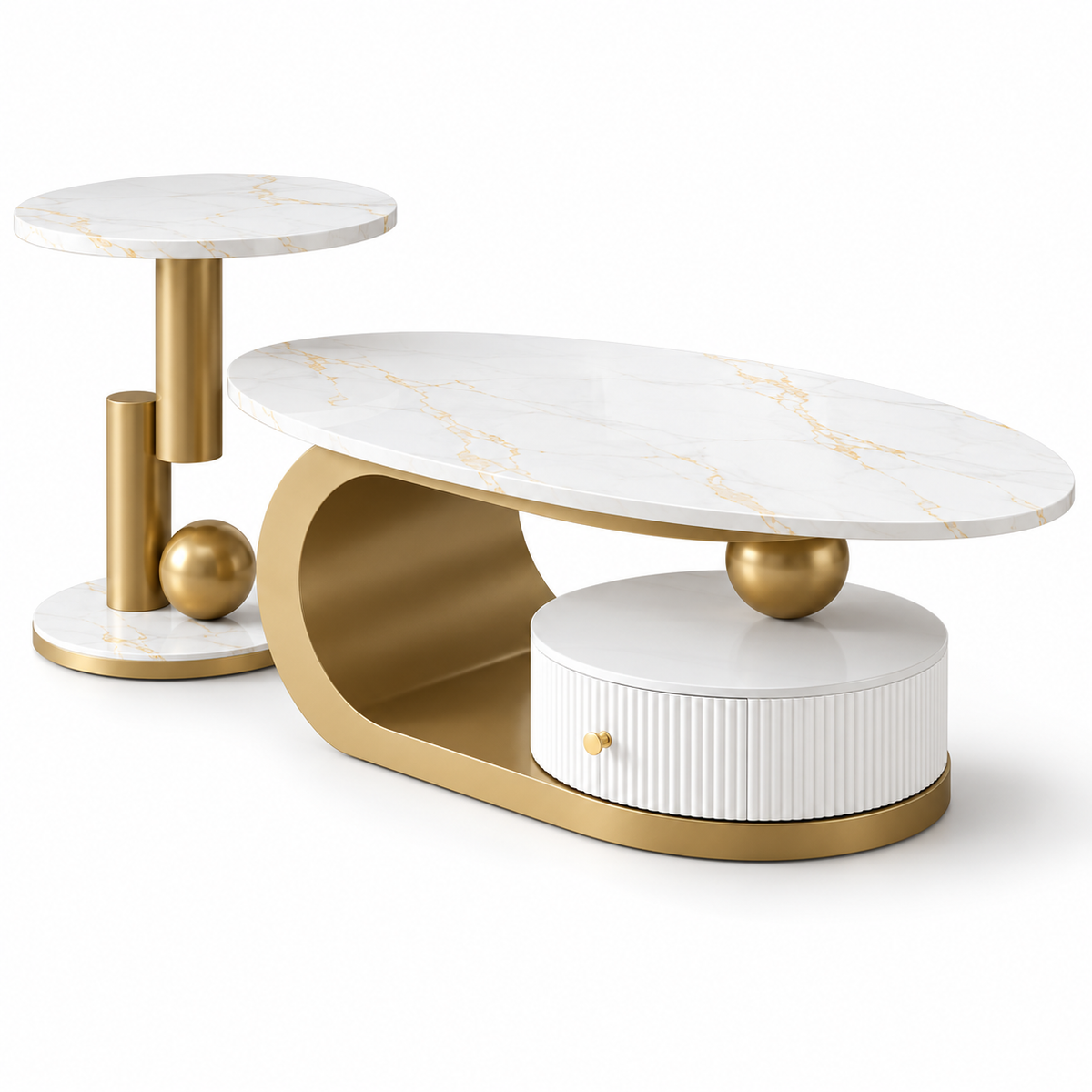 Aurora Oval Nesting Coffee Table Set