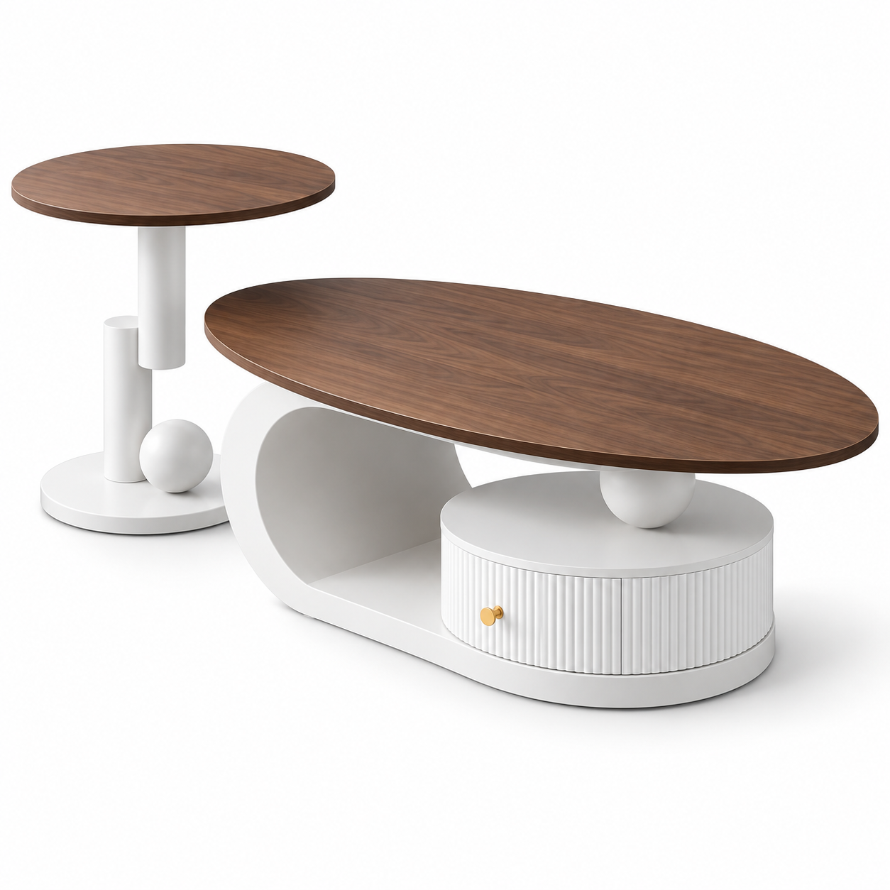 Aurora Oval Nesting Coffee Table Set