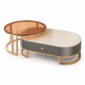 Éclipse Oval Glass Coffee Table Set
